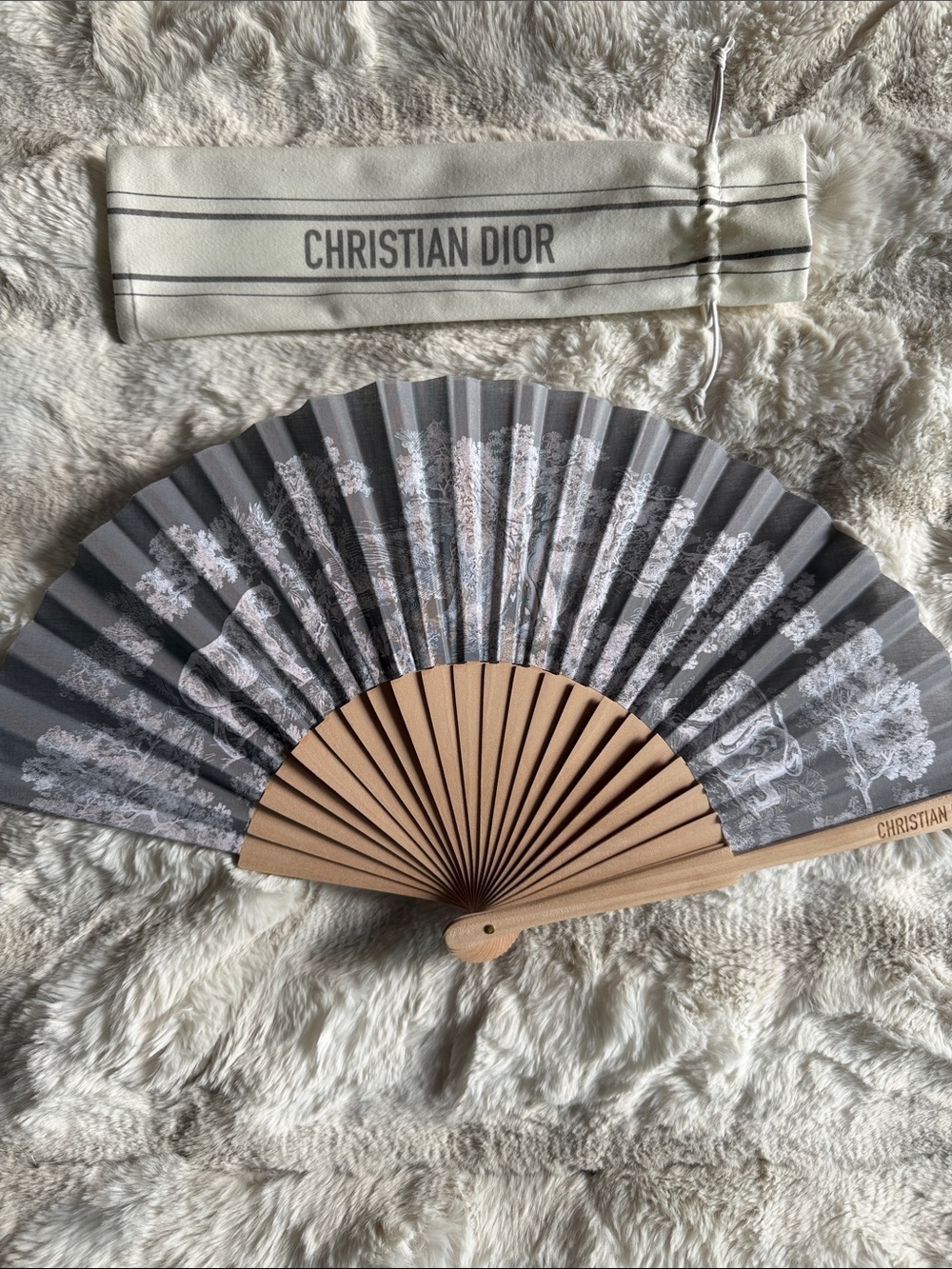Dior EXCLUSIVE COLLECTORS ITEM - Folding FAN with Branded Pouch NEW/MINT